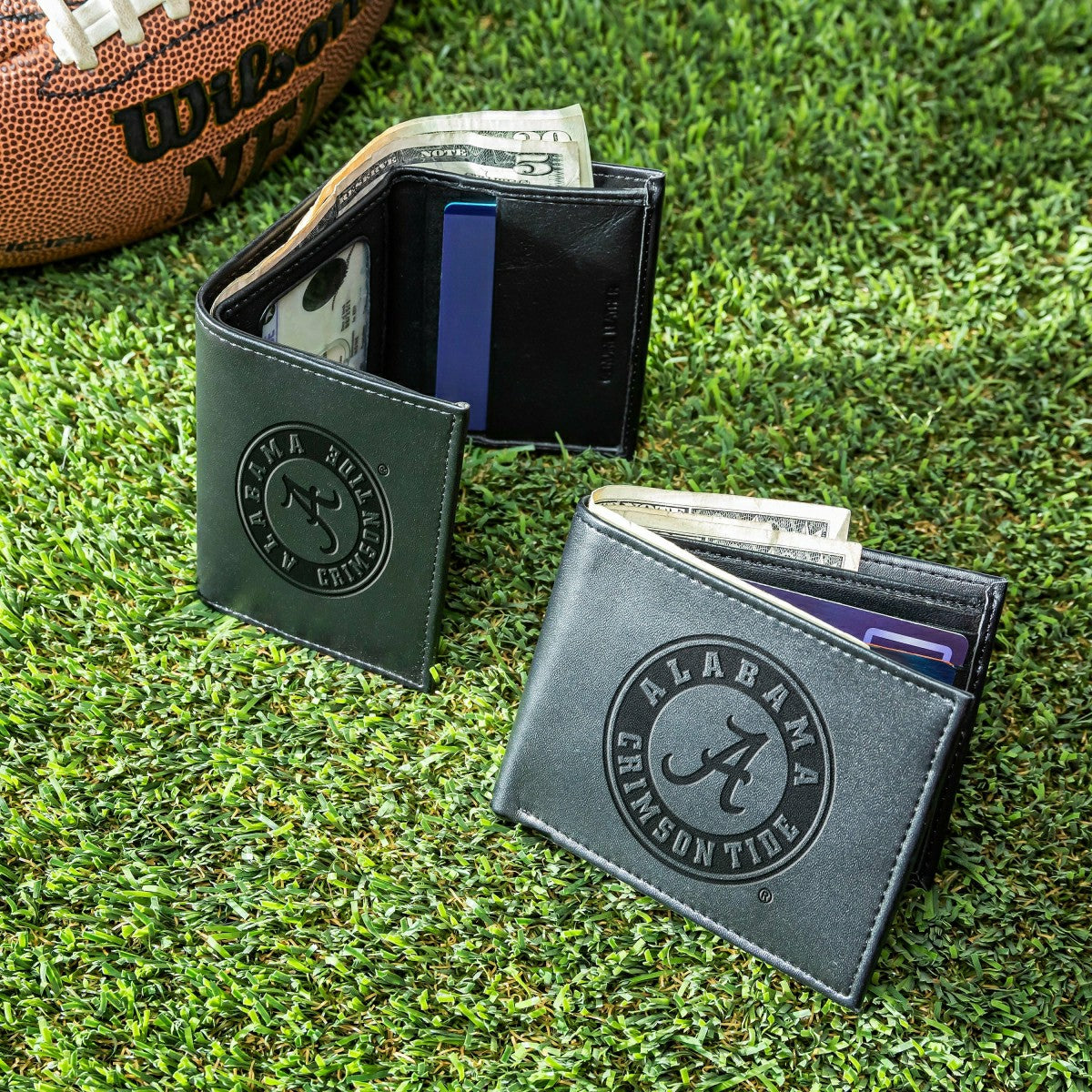 University of Alabama, Bi-Fold and Tri-Fold Wallet Gift Set, Black, Collegiate, Home