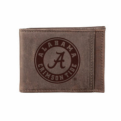Front Pocket Wallet w/ RFID Blocking, University of Alabama, Brown, Collegiate, Home