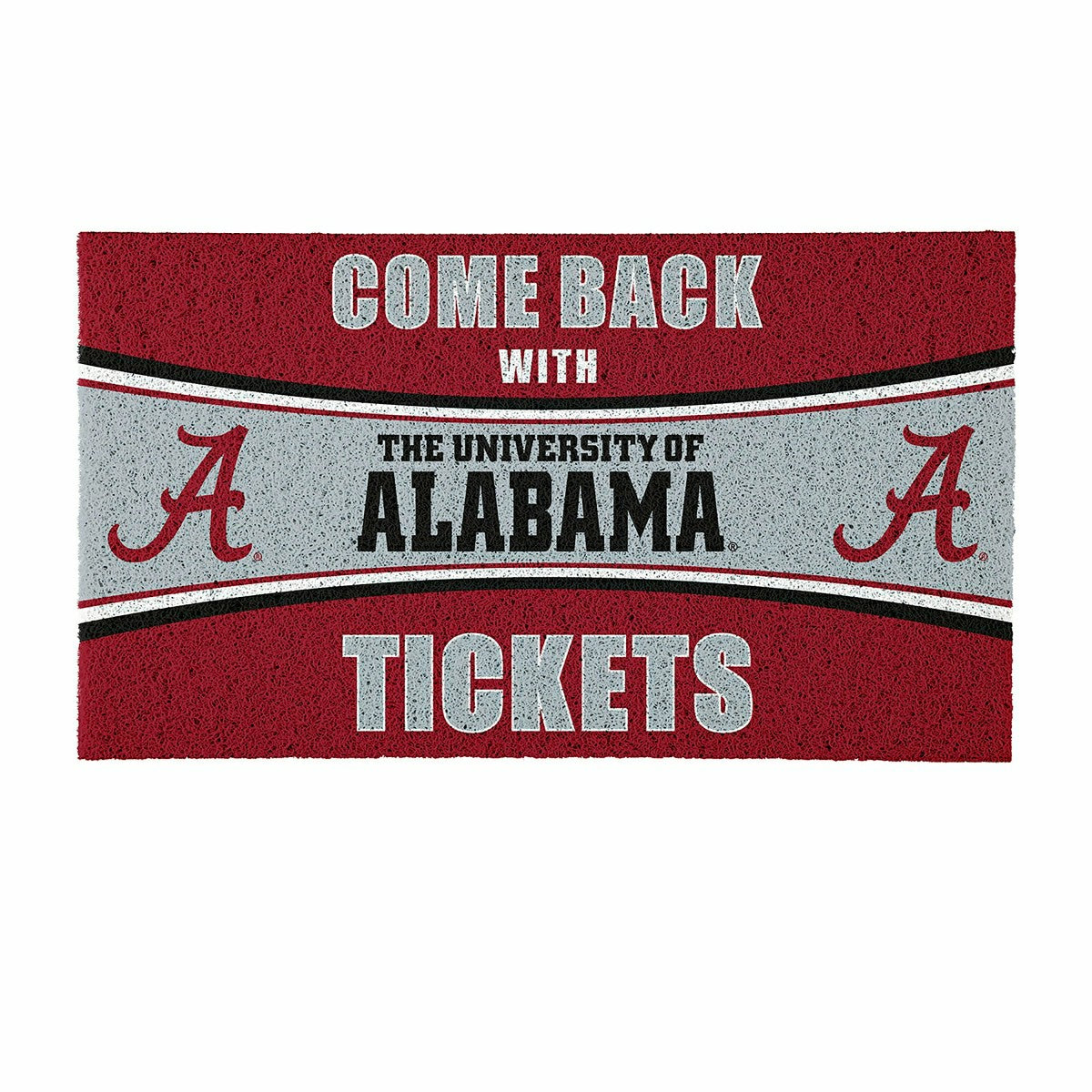28" x 16" PVC Trapper Mat, Come Back with Tickets, University of Alaba, Collegiate
