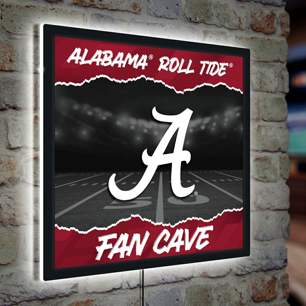 University of Alabama 23"H x 23"L LED Wall Decor, Edgelite, Square, Collegiate, Home