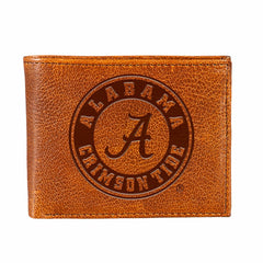 University of Alabama, Embossed 100% Genuine Tumbled Leather Passcase , Collegiate, Home