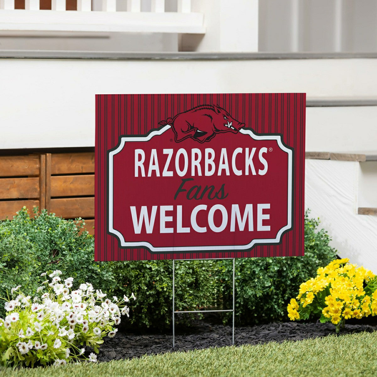 University of Arkansas Coroplast Yard Sign, "Fans Welcome", Collegiate, Home