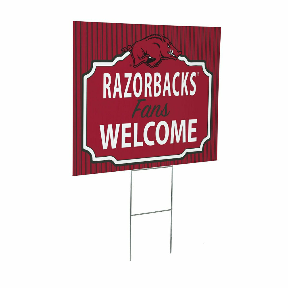 University of Arkansas Coroplast Yard Sign, "Fans Welcome", Collegiate, Home
