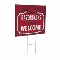 University of Arkansas Coroplast Yard Sign, "Fans Welcome", Collegiate, Home