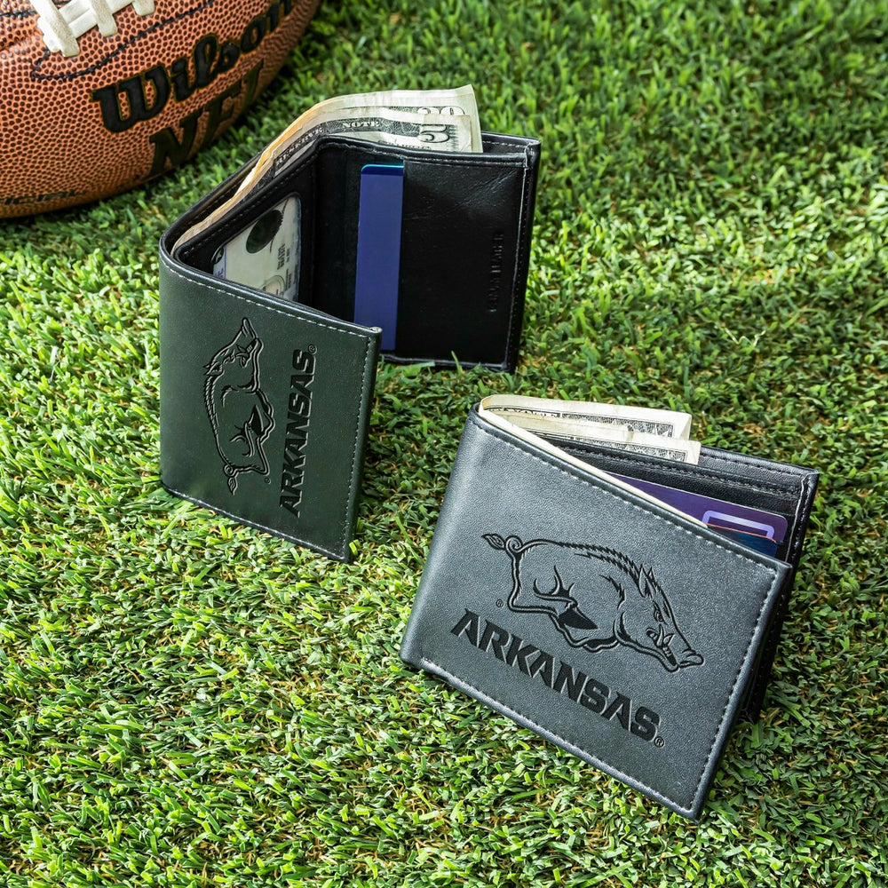University of Arkansas, Bi-Fold and Tri-Fold Wallet Gift Set, Black, Collegiate, Home