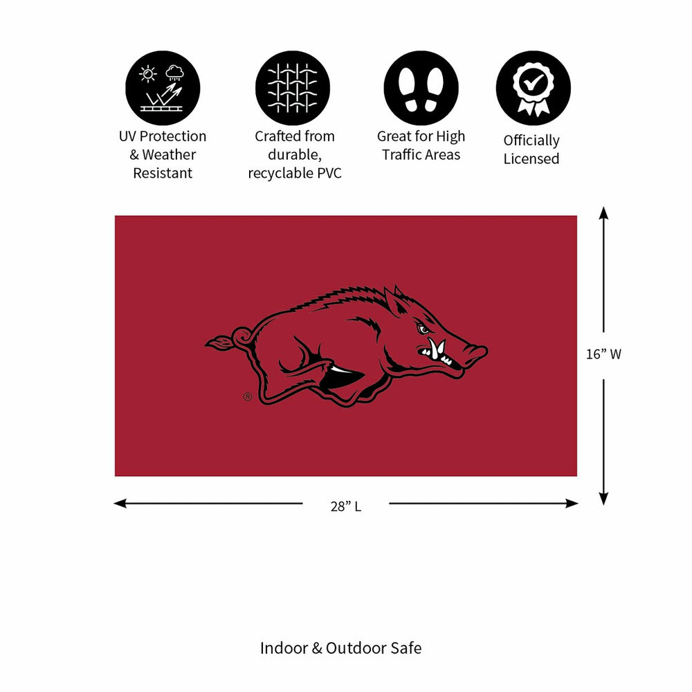 Full Color PVC Mat, 16" x 28", University of Arkansas, Collegiate