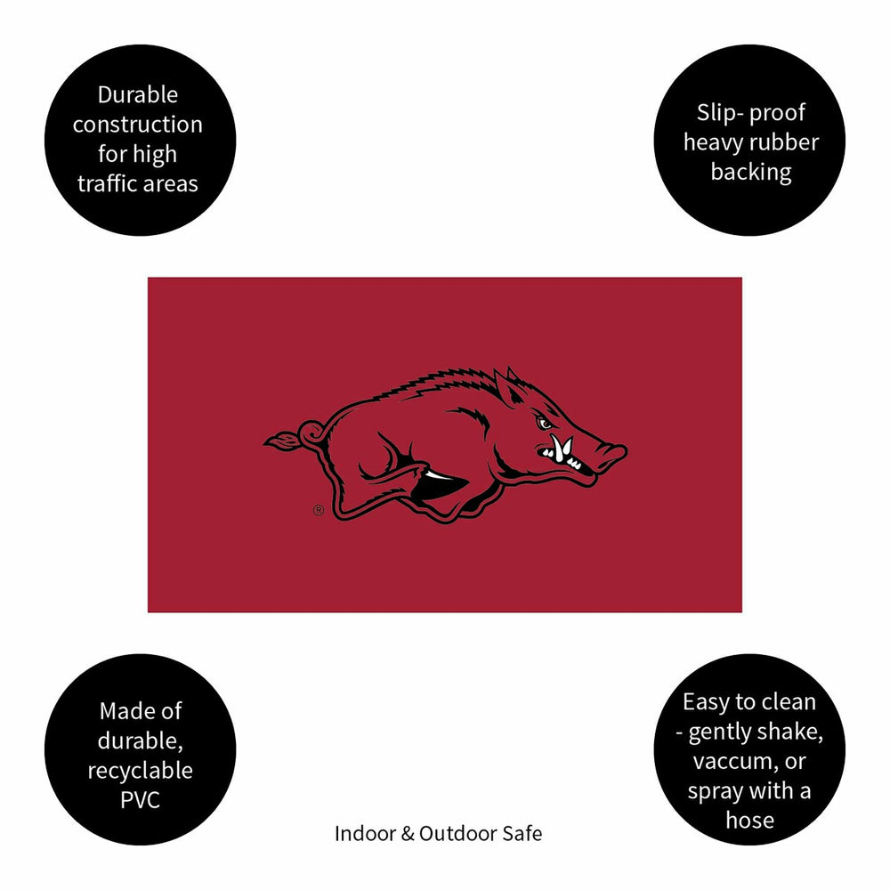 Full Color PVC Mat, 16" x 28", University of Arkansas, Collegiate
