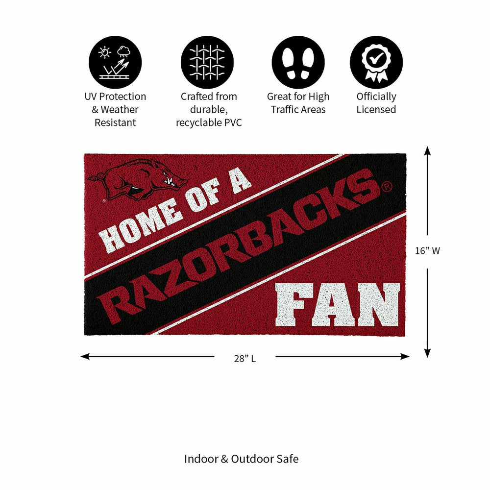 University of Arkansas, PVC Mat COLOR, Home of a Fan, Collegiate