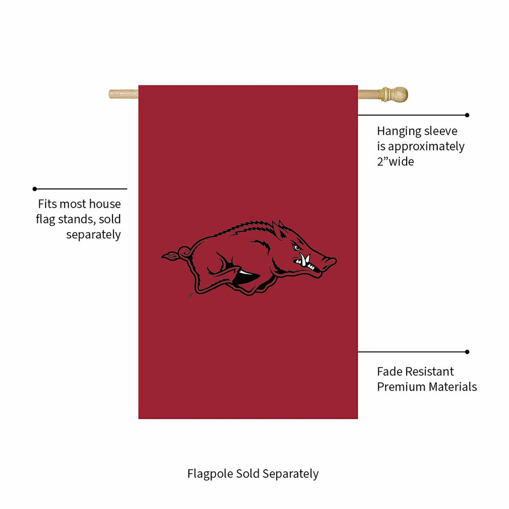 Applique Flag, Reg, University of Arkansas, Collegiate, Home