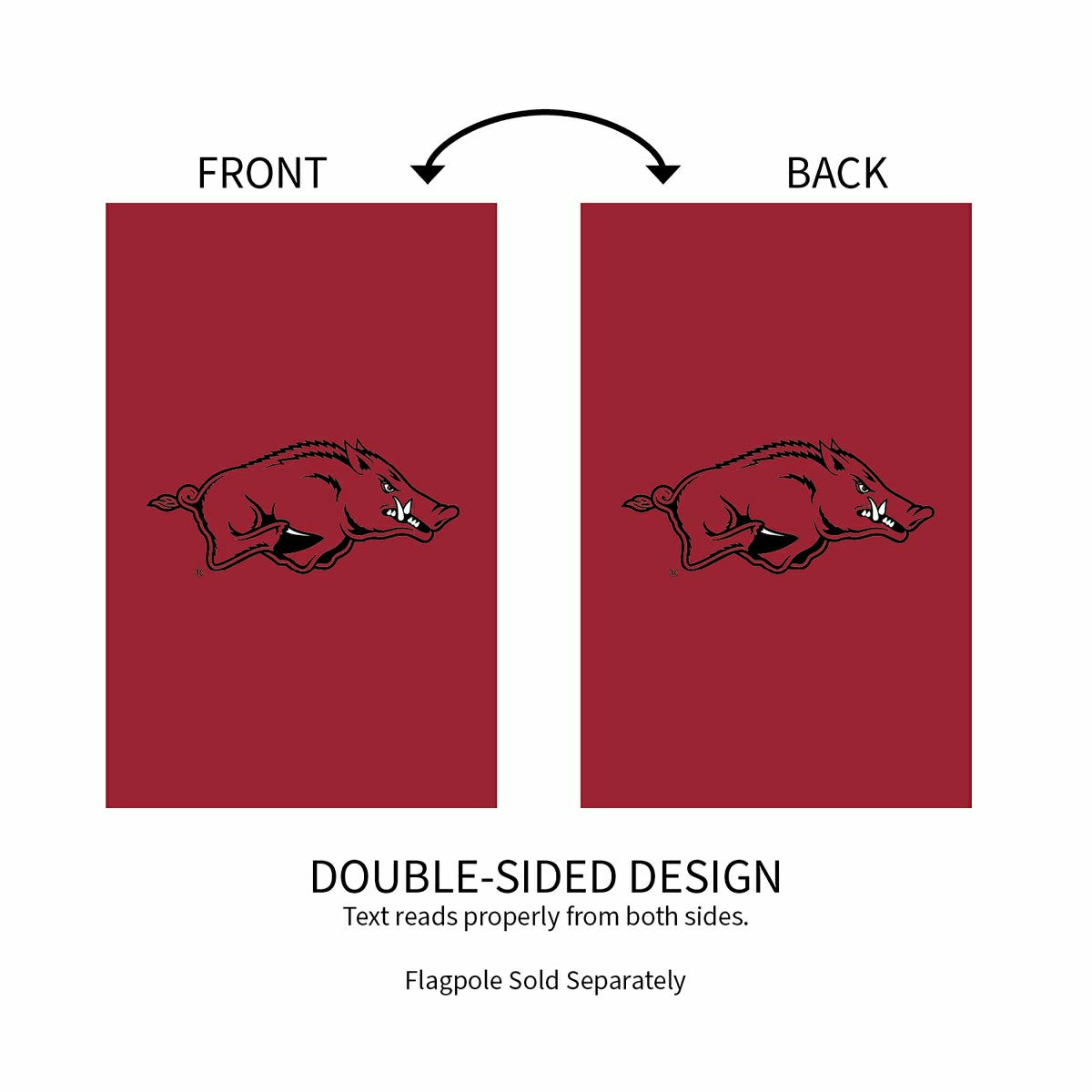 Applique Flag, Reg, University of Arkansas, Collegiate, Home