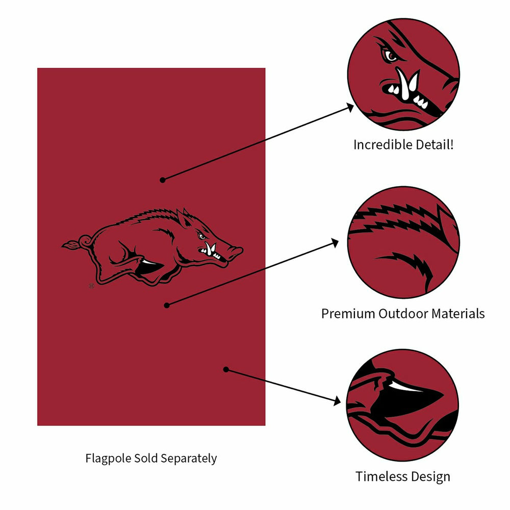 Applique Flag, Reg, University of Arkansas, Collegiate, Home