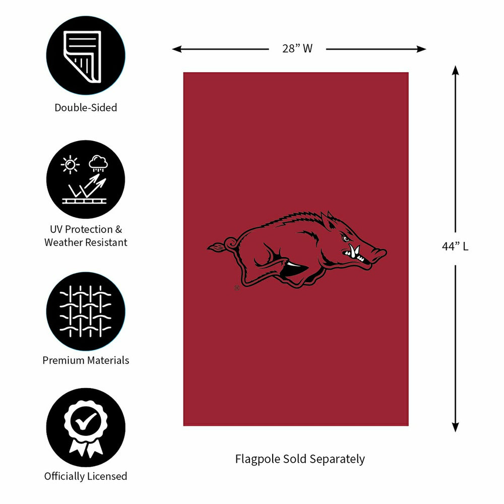 Applique Flag, Reg, University of Arkansas, Collegiate, Home