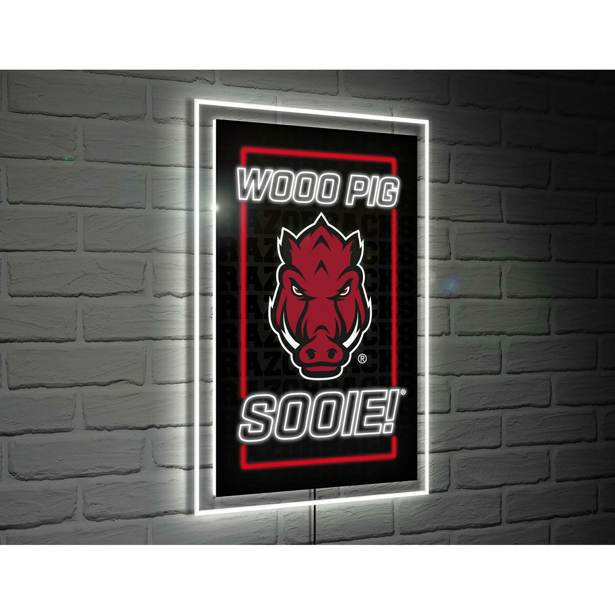 University of Arkansas College Rectangle Neolite LED Decor, Collegiate, Home