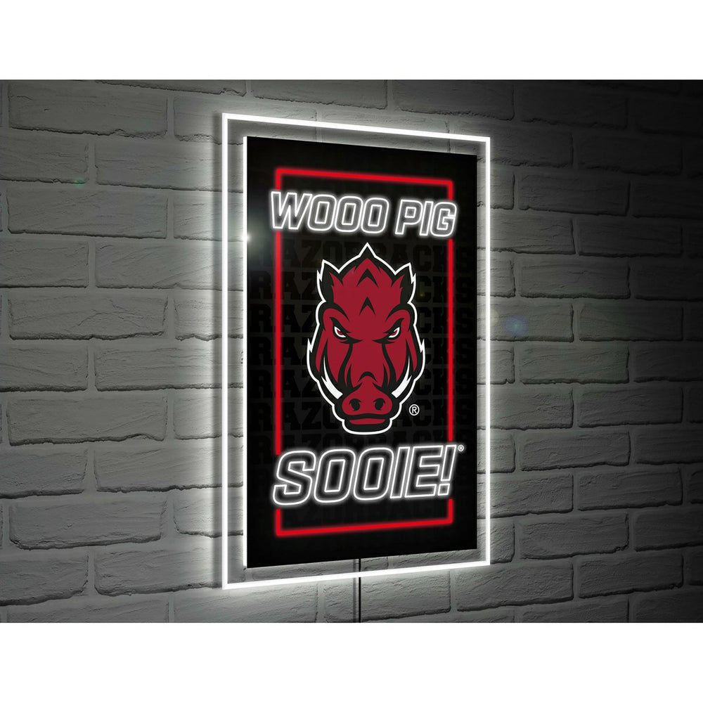 University of Arkansas College Rectangle Neolite LED Decor, Collegiate, Home