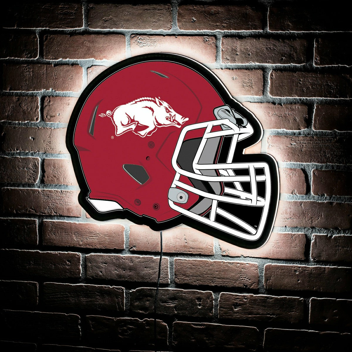 LED Wall Decor, Helmet, University of Arkansas, Collegiate, Home