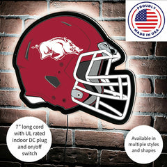 LED Wall Decor, Helmet, University of Arkansas, Collegiate, Home