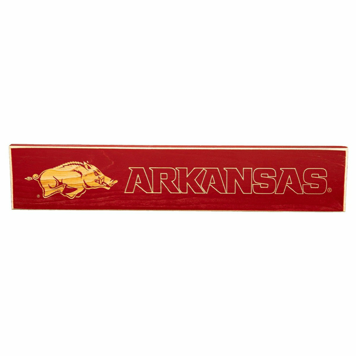 University of Arkansas Engraved Wood Sign, 3.5" x 18", Collegiate, Home