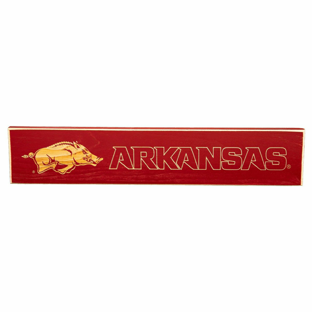 University of Arkansas Engraved Wood Sign, 3.5" x 18", Collegiate, Home