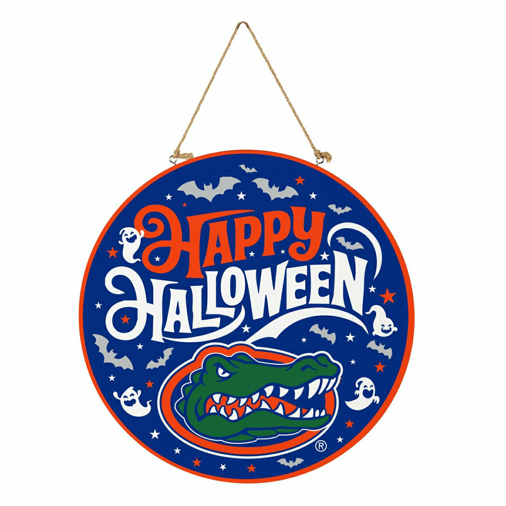 University of Florida Halloween Round Door Décor with Hanging Rope, 18, Collegiate, Home