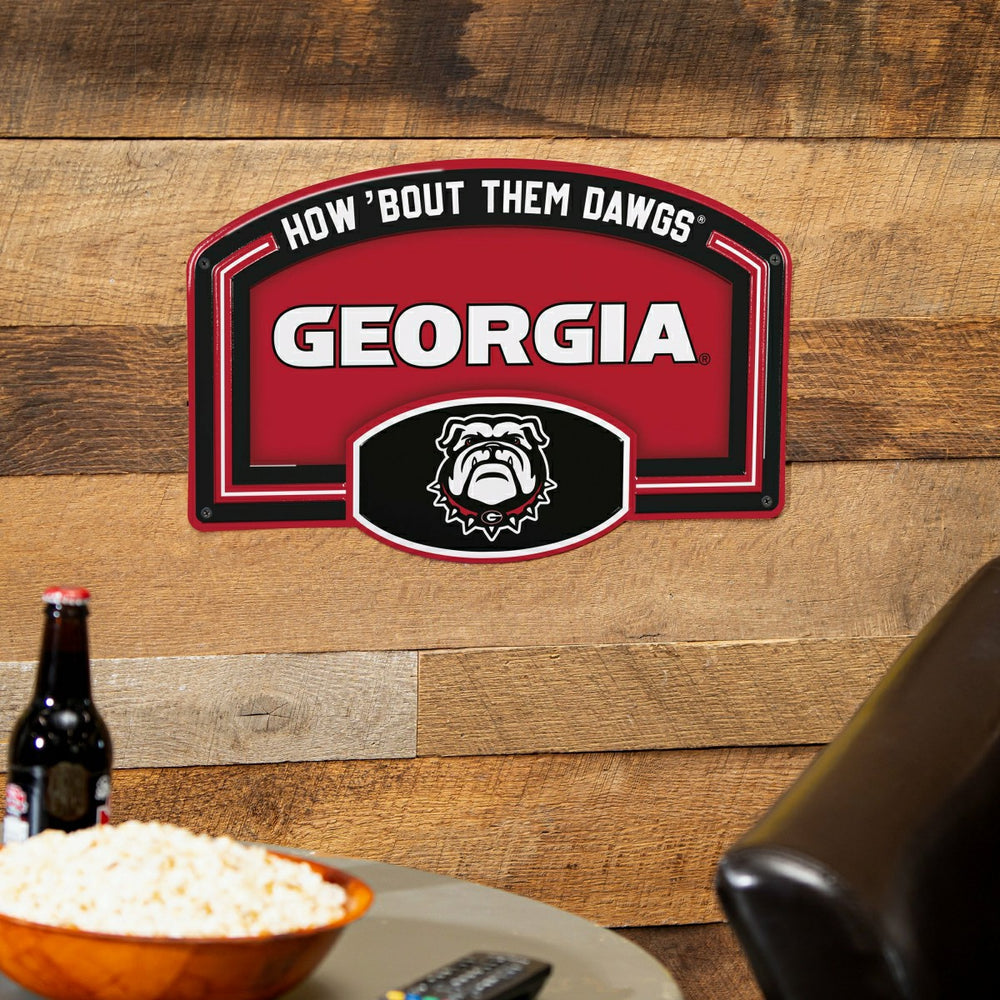 University of Georgia USA Embossed Steel Wall Sign, 11" x 17", Collegiate, Home