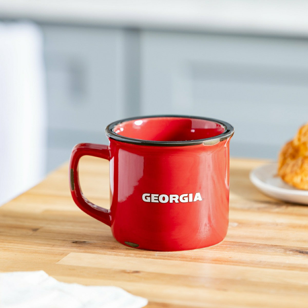 University of Georgia Ceramic Camp Cup with Enamel Finish, 14oz, Collegiate, Home