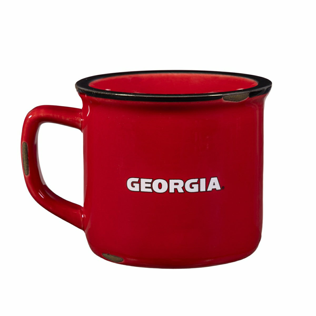 University of Georgia Ceramic Camp Cup with Enamel Finish, 14oz, Collegiate, Home
