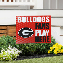 University of Georgia Coroplast Yard Sign "Fans Play Here", Collegiate, Home