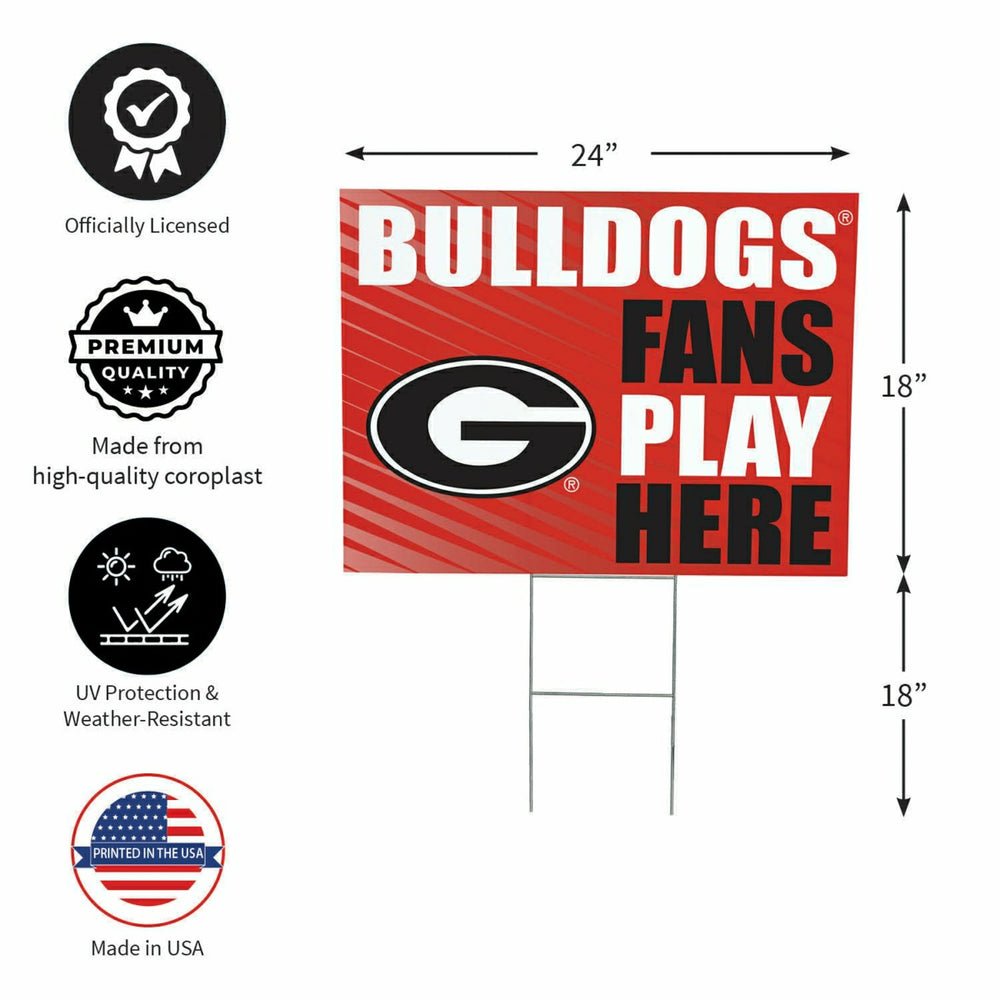 University of Georgia Coroplast Yard Sign "Fans Play Here", Collegiate, Home