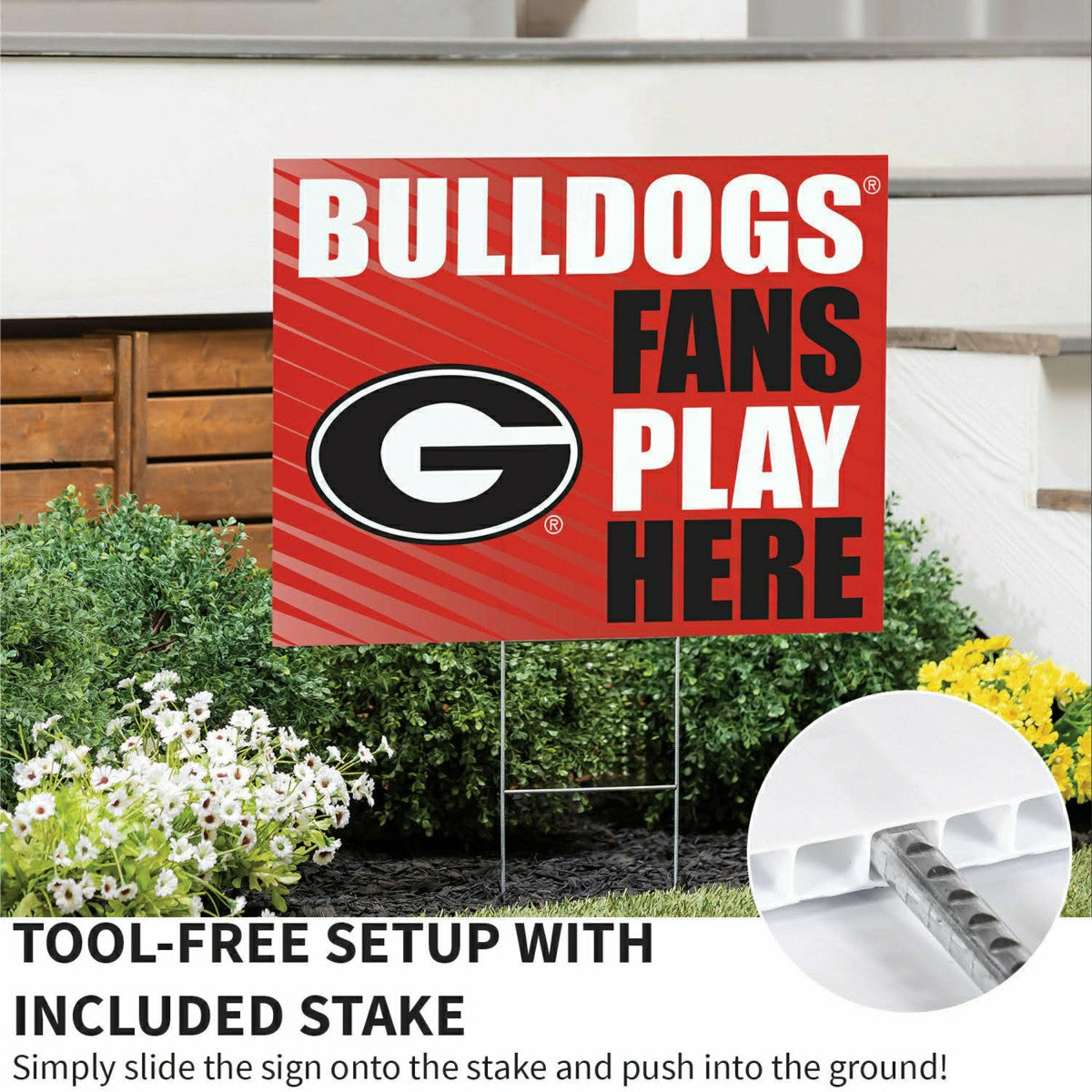 University of Georgia Coroplast Yard Sign "Fans Play Here", Collegiate, Home