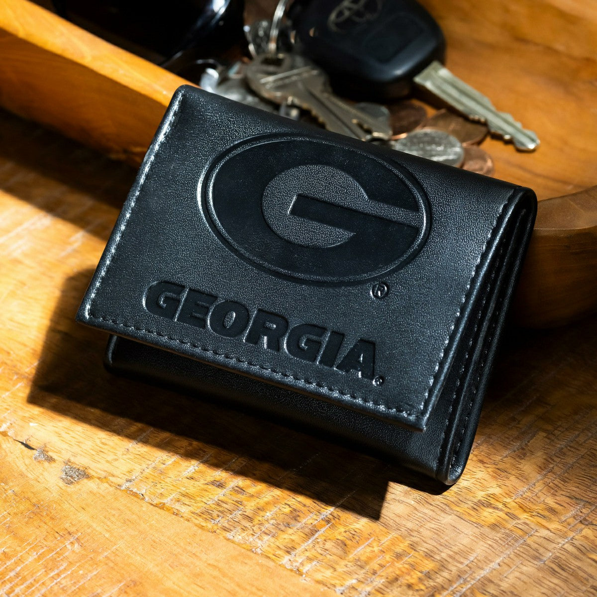 University of Georgia, Tri-Fold Wallet, Black, Collegiate, Home