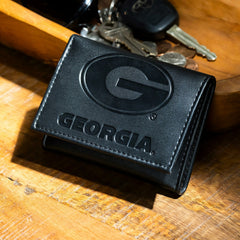 University of Georgia, Tri-Fold Wallet, Black, Collegiate, Home
