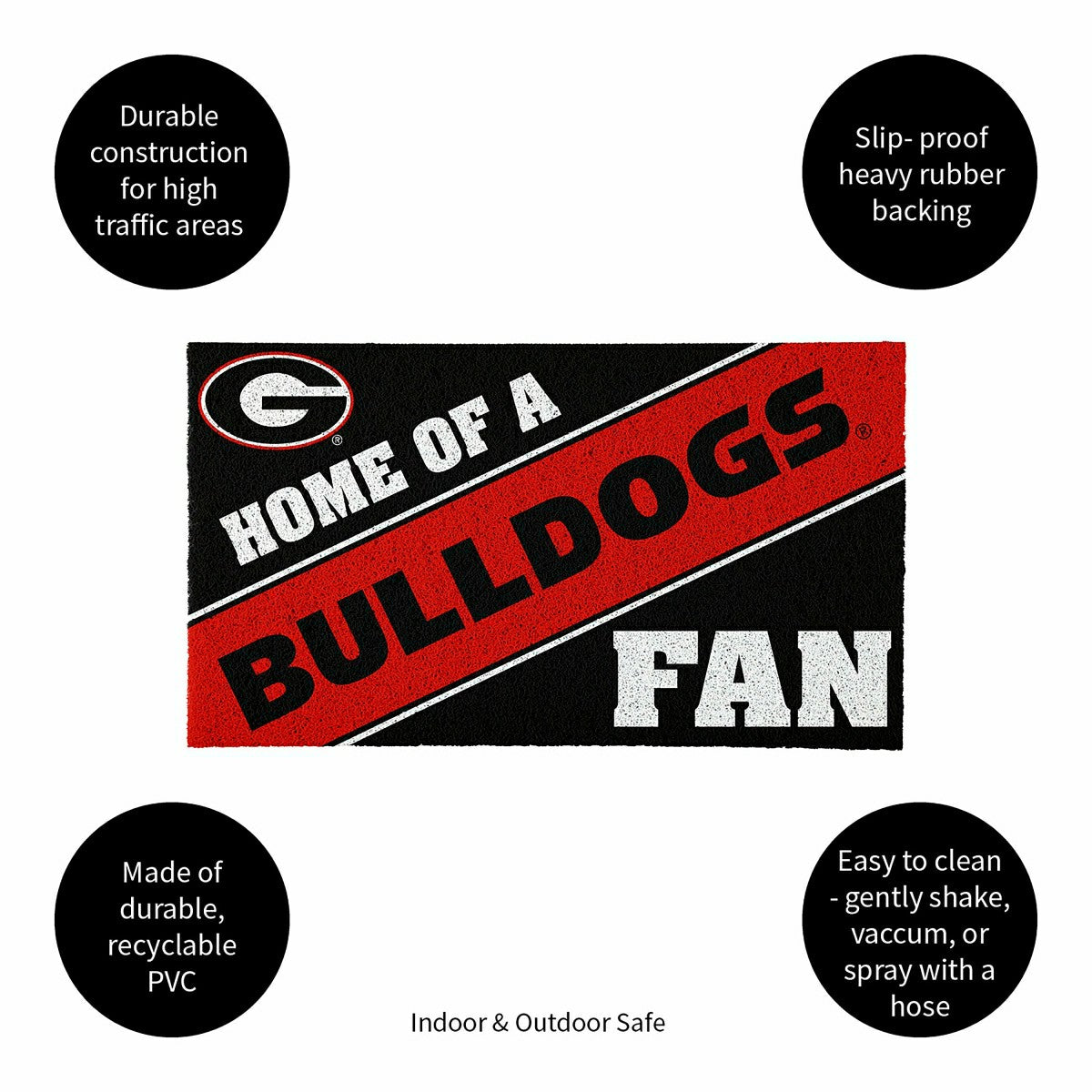 University of Georgia, PVC Mat COLOR, Home of a Fan, Collegiate