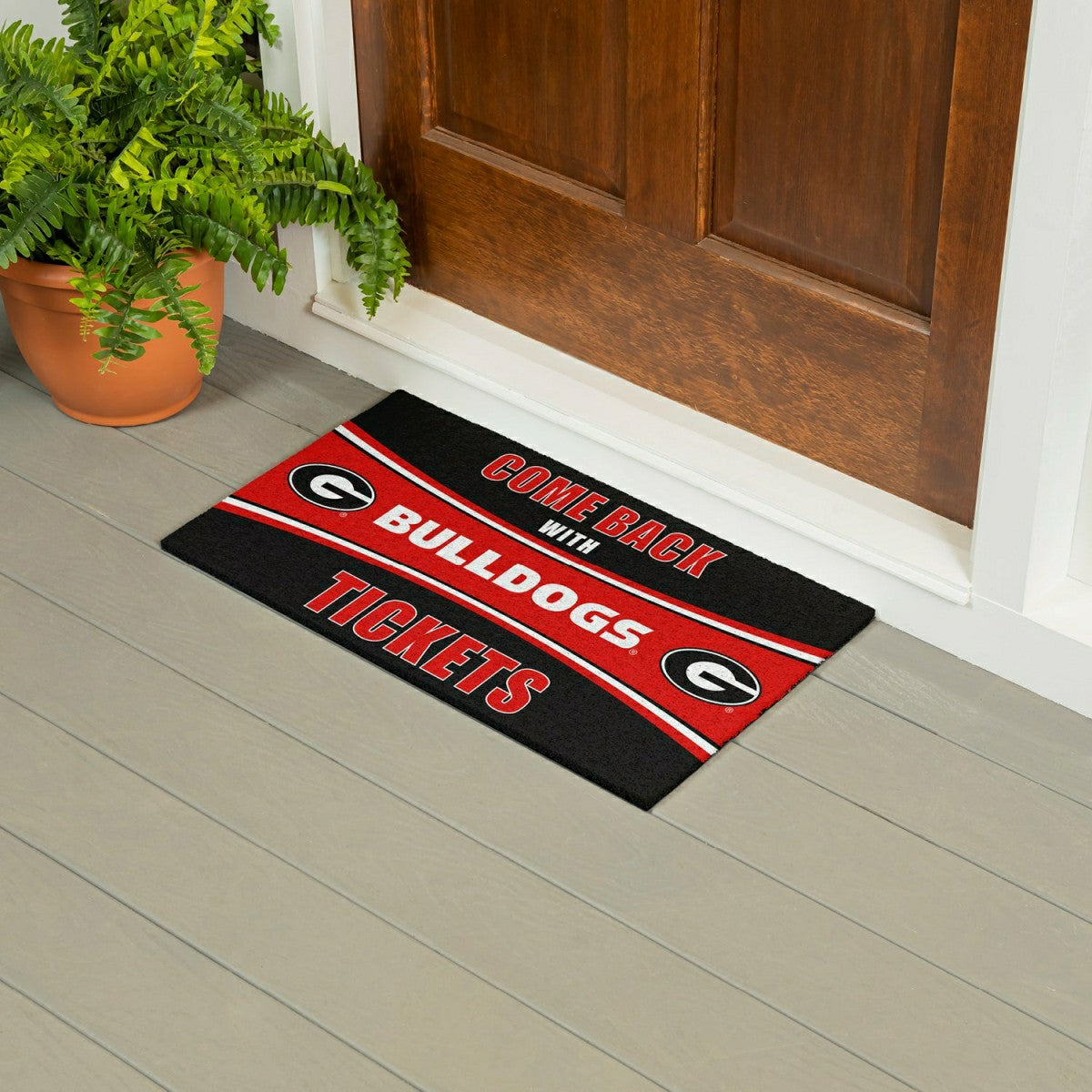 28" x 16" PVC Trapper Mat, Come Back with Tickets, University of Georg, Collegiate