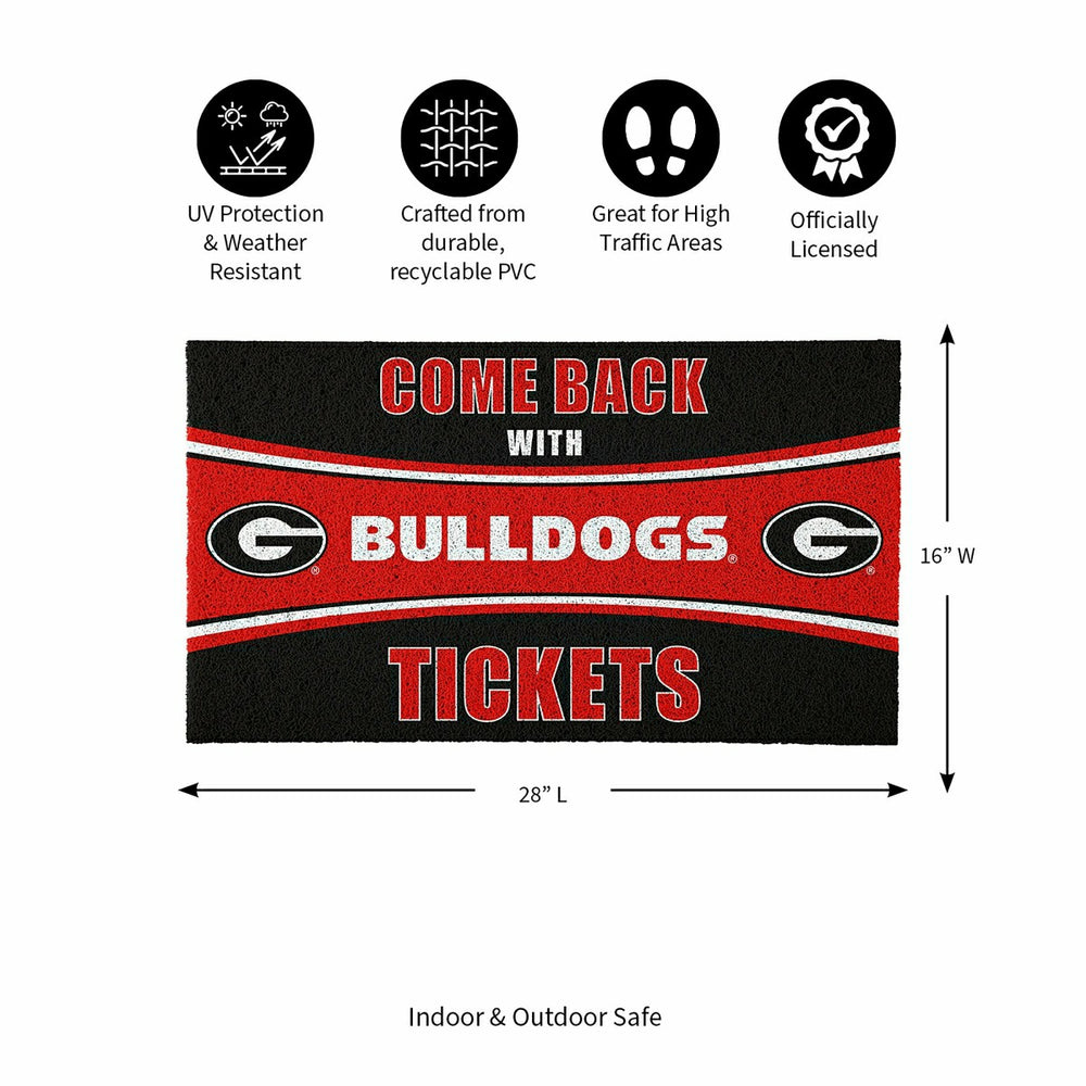 28" x 16" PVC Trapper Mat, Come Back with Tickets, University of Georg, Collegiate