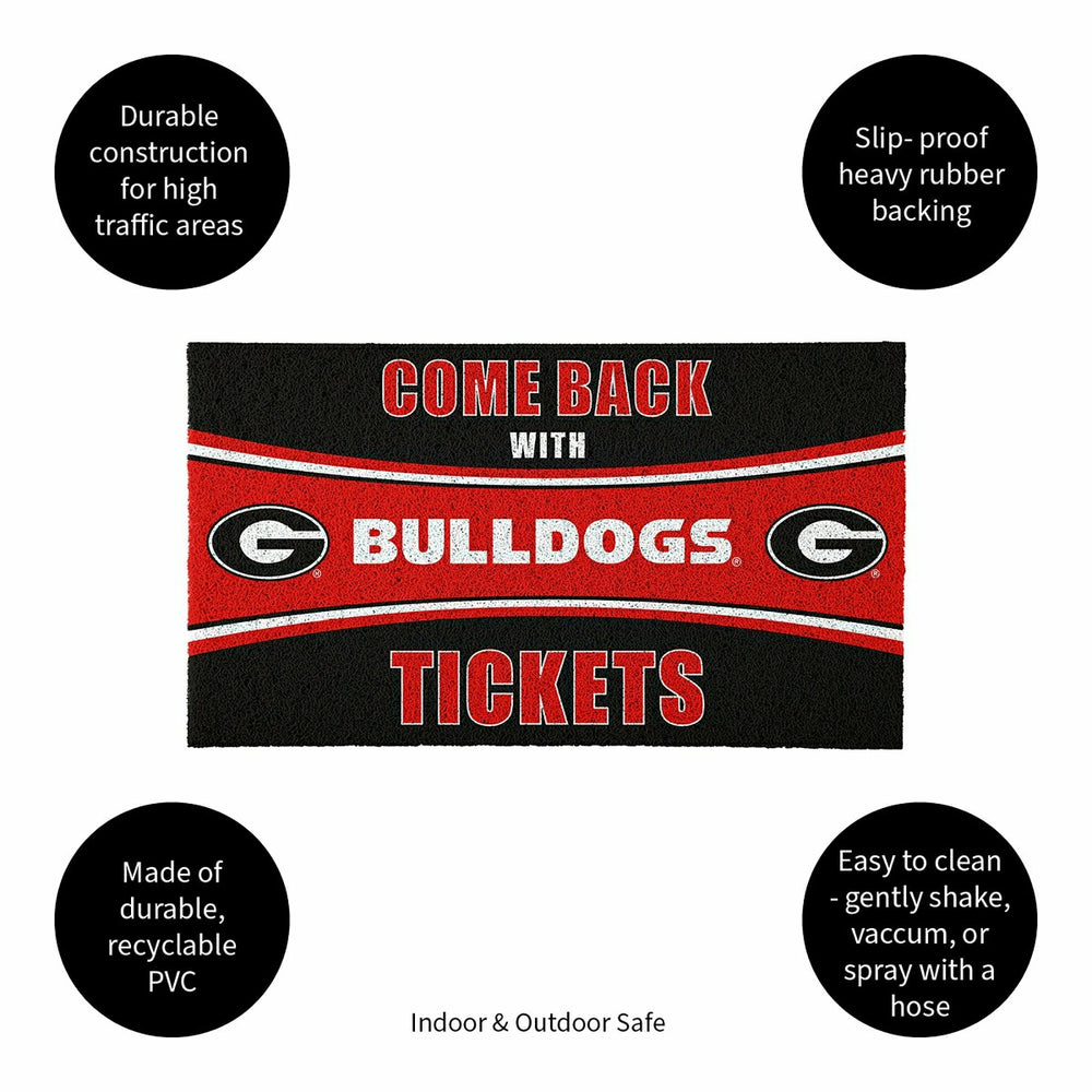 28" x 16" PVC Trapper Mat, Come Back with Tickets, University of Georg, Collegiate