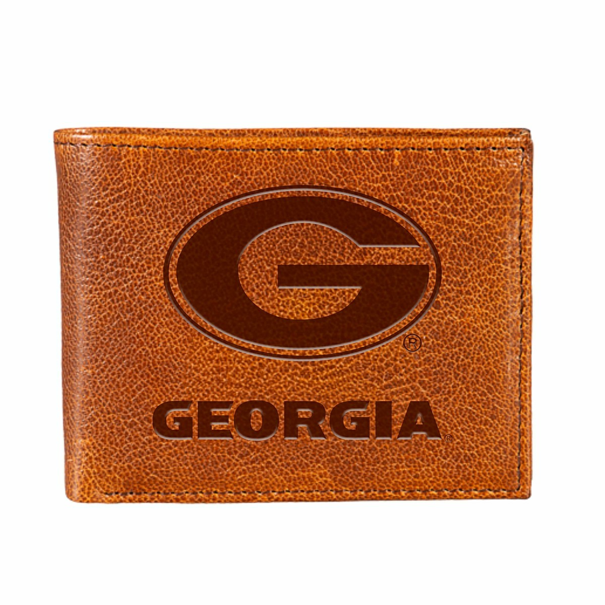University of Georgia, Embossed 100% Genuine Tumbled Leather Passcase , Collegiate, Home