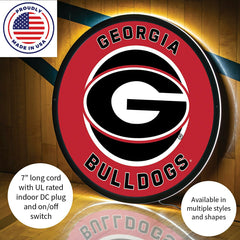 LED Wall Decor, Round, University of Georgia, Collegiate, Home