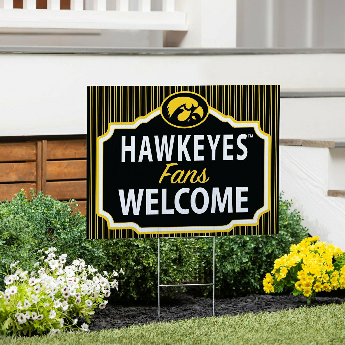 University of Iowa Coroplast Yard Sign, "Fans Welcome", Collegiate, Home