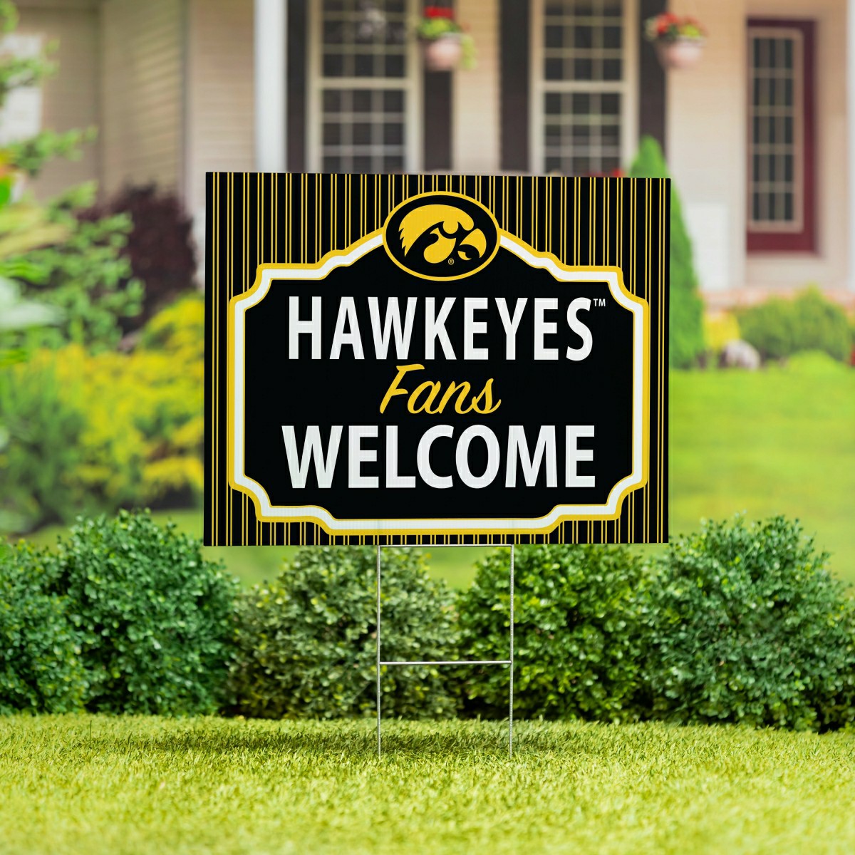 University of Iowa Coroplast Yard Sign, "Fans Welcome", Collegiate, Home