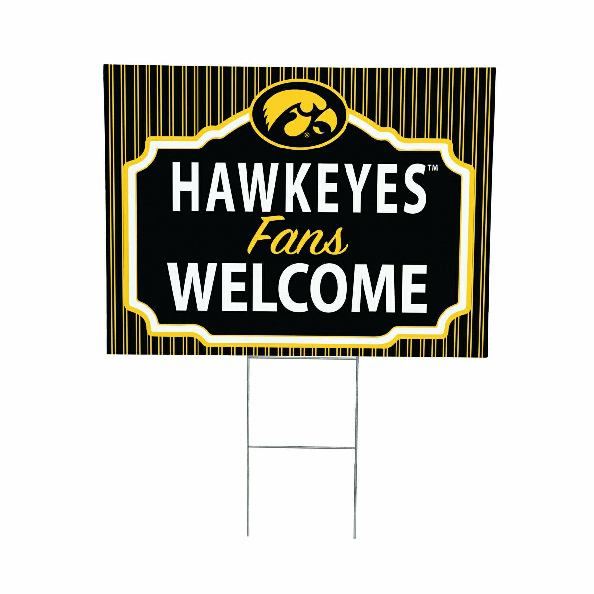 University of Iowa Coroplast Yard Sign, "Fans Welcome", Collegiate, Home