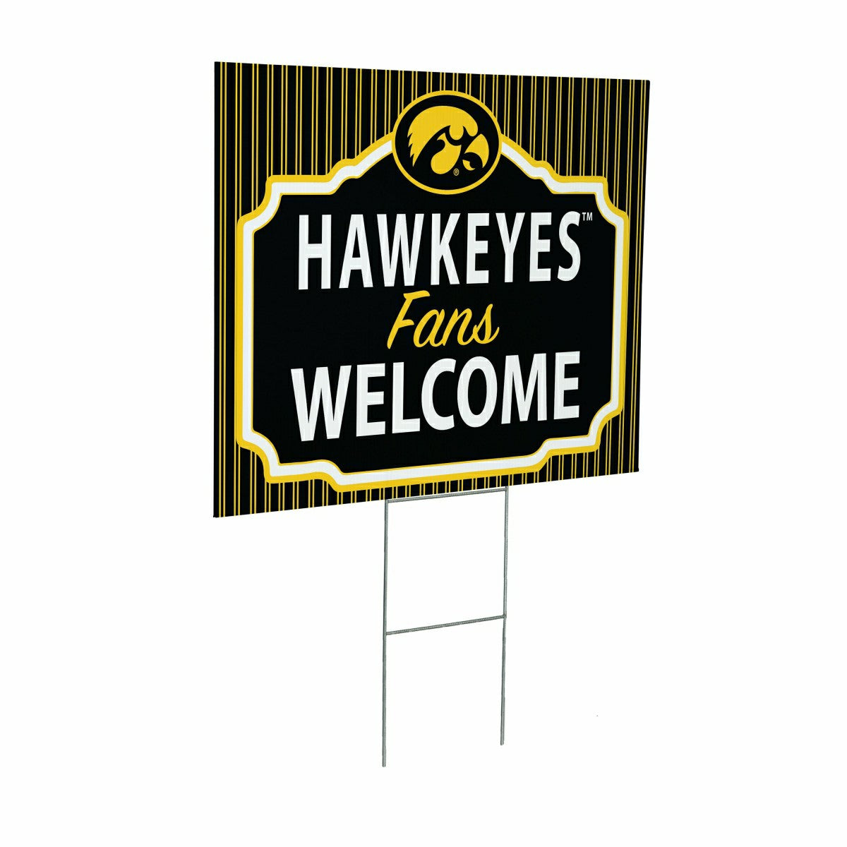 University of Iowa Coroplast Yard Sign, "Fans Welcome", Collegiate, Home