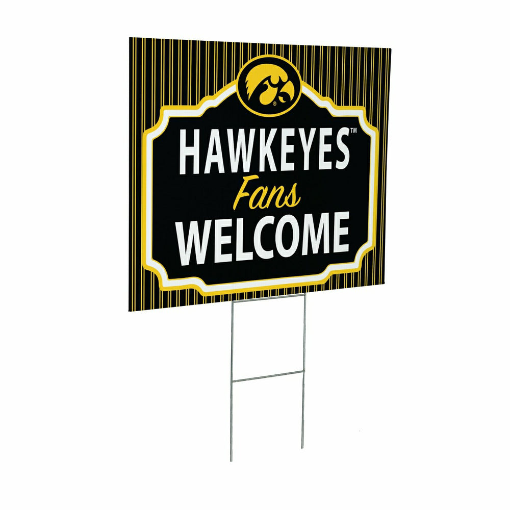 University of Iowa Coroplast Yard Sign, "Fans Welcome", Collegiate, Home