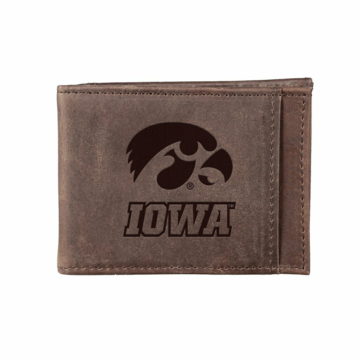 Front Pocket Wallet w/ RFID Blocking, University of Iowa, Brown, Collegiate, Home