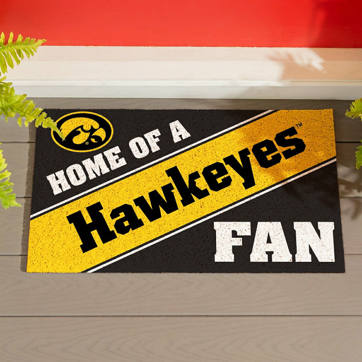 University of Iowa, PVC Mat COLOR, Home of a Fan, Collegiate