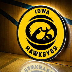 LED Wall Decor, Round, University of Iowa, Collegiate, Home