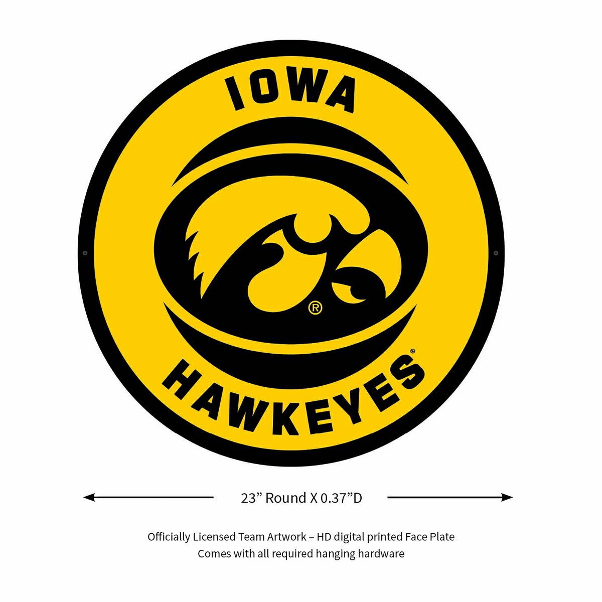 LED Wall Decor, Round, University of Iowa, Collegiate, Home