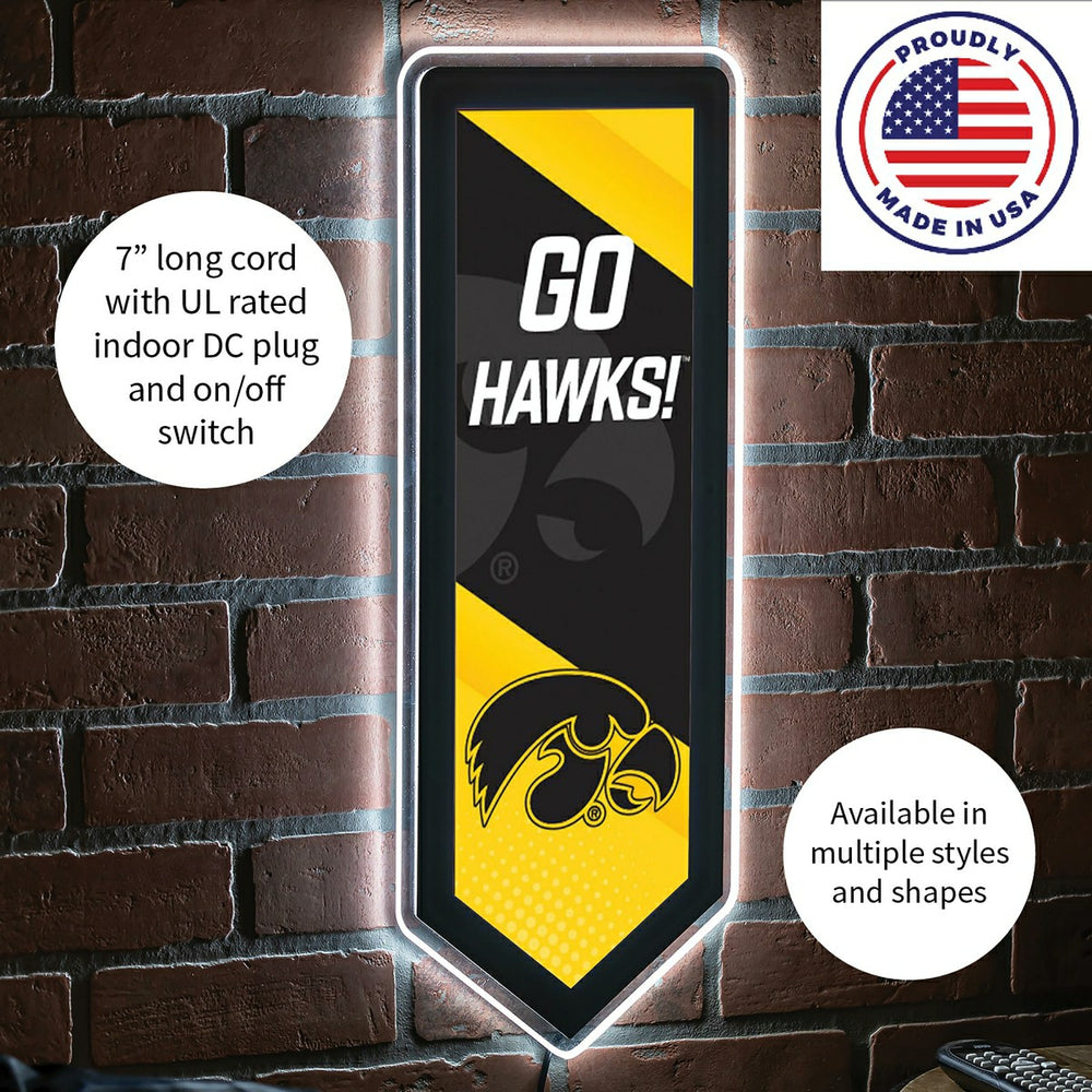 LED Wall Decor, Pennant, University of Iowa, Collegiate, Home