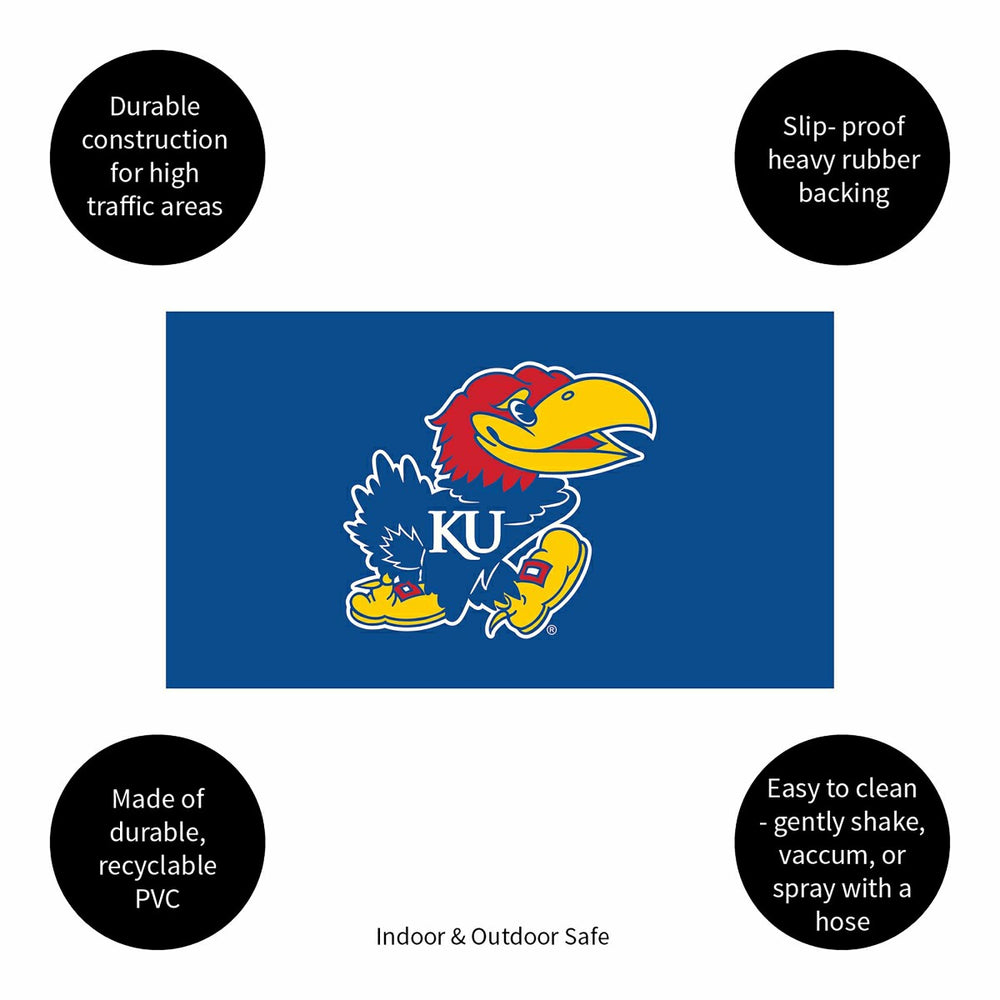 Full Color PVC Mat, 16" x 28", University of Kansas, Collegiate