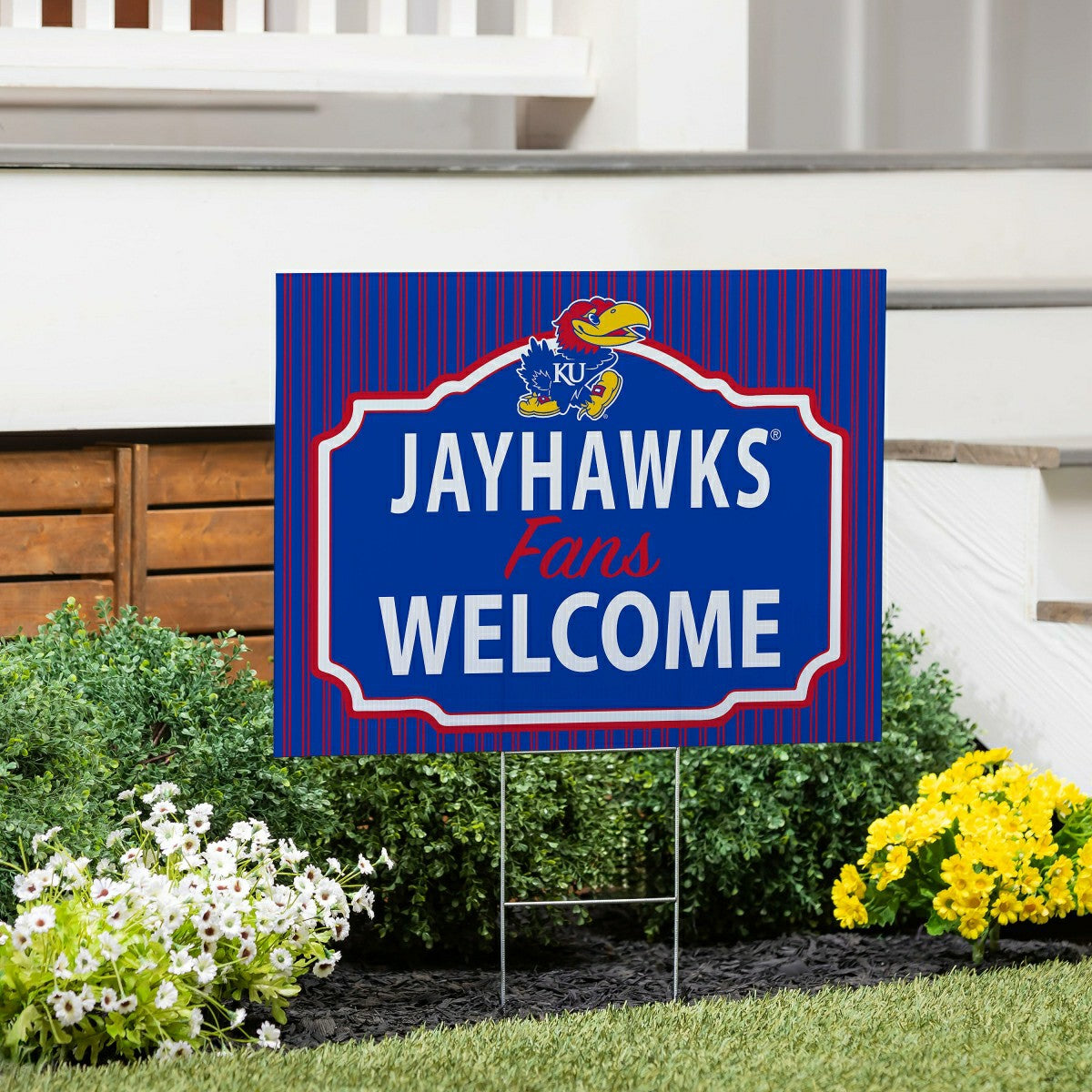 University of Kansas Coroplast Yard Sign, "Fans Welcome", Collegiate, Home
