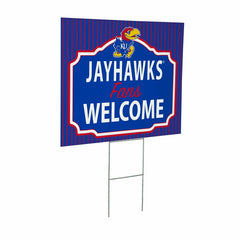 University of Kansas Coroplast Yard Sign, "Fans Welcome", Collegiate, Home
